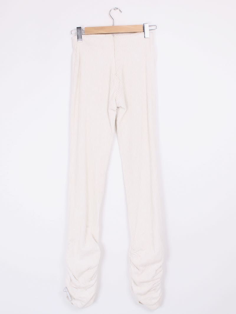 Guizio - Pantalon en velours cotelé blanc T.XS