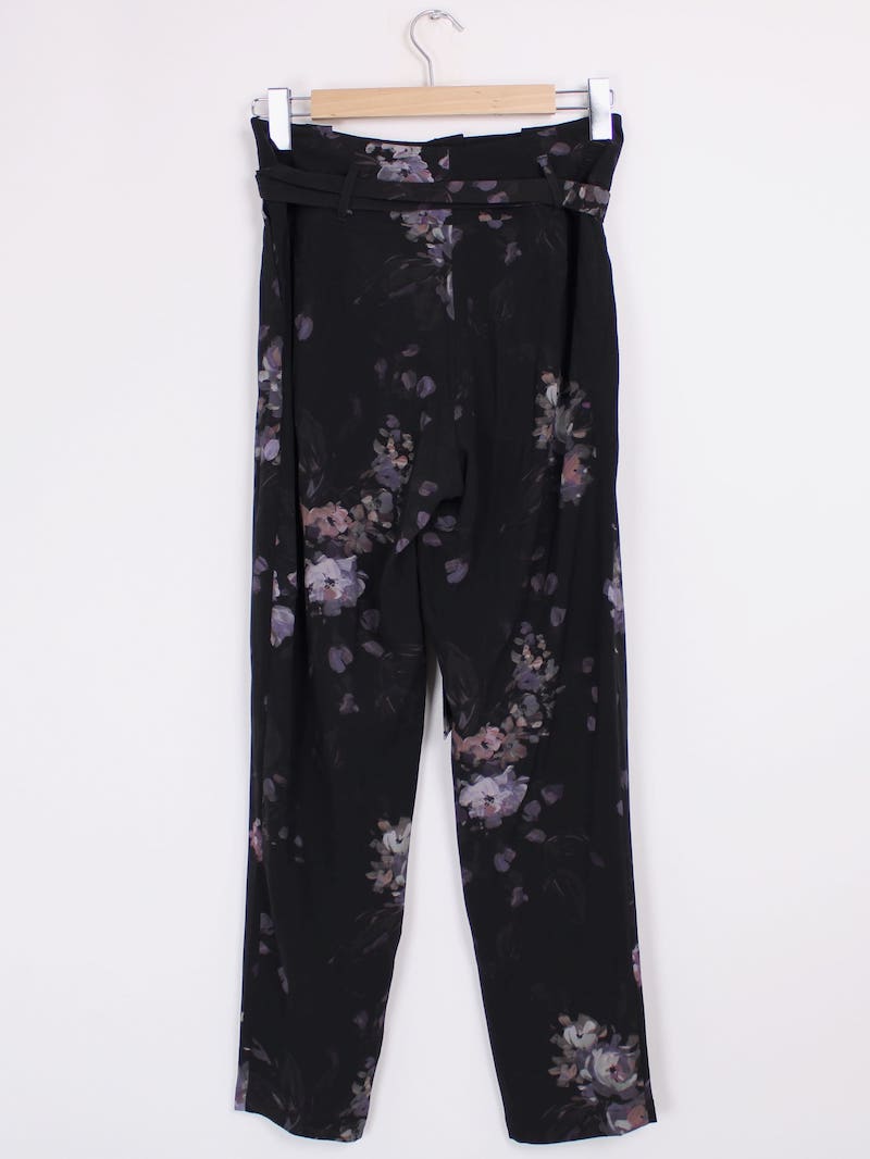 IKKS - Pantalon noir à fleurs T.38