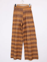 Zara - Pantalon rayé laine et alpaga marron T.M