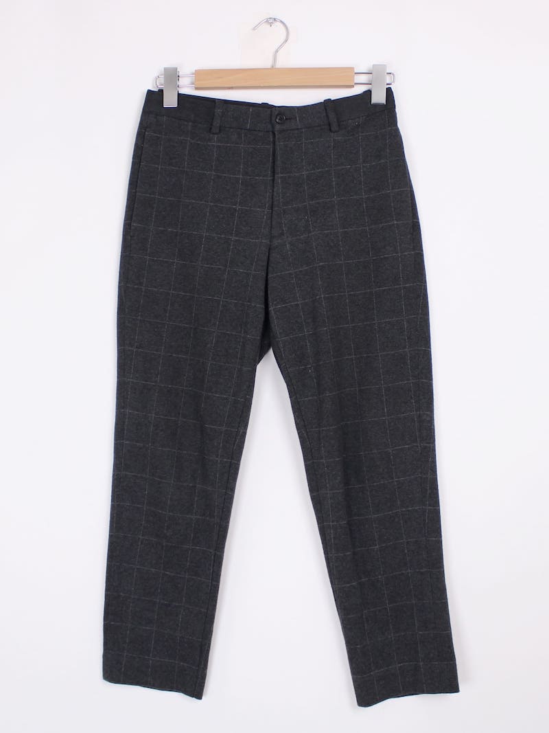 Uniqlo - Pantalon gris foncé à carreaux T.S