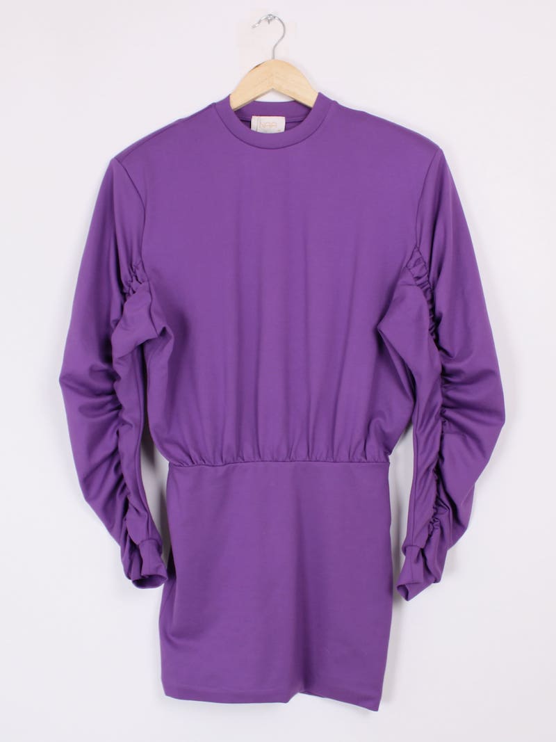 Naia - Robe violette oversize manches plissées T.XS