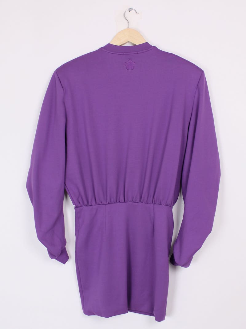 Naia - Robe violette oversize manches plissées T.XS