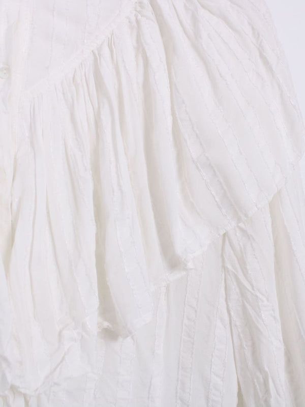 Lala Berlin - Chemise rayée blanche col large T.S