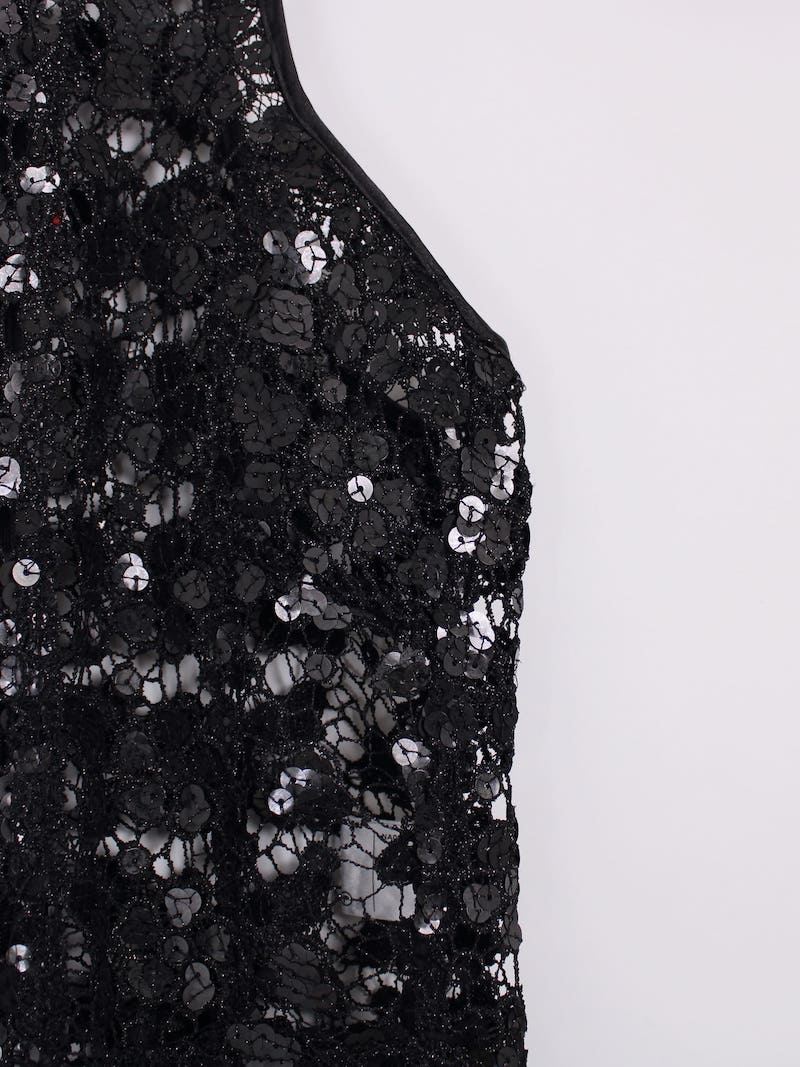 New Arrivals - Robe longue sequins noirs T.34