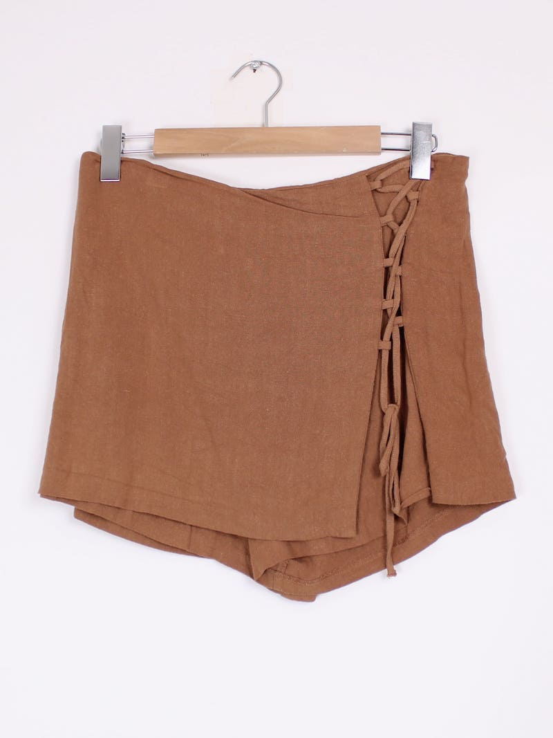 Stradivarius - Jupe short marron T.42