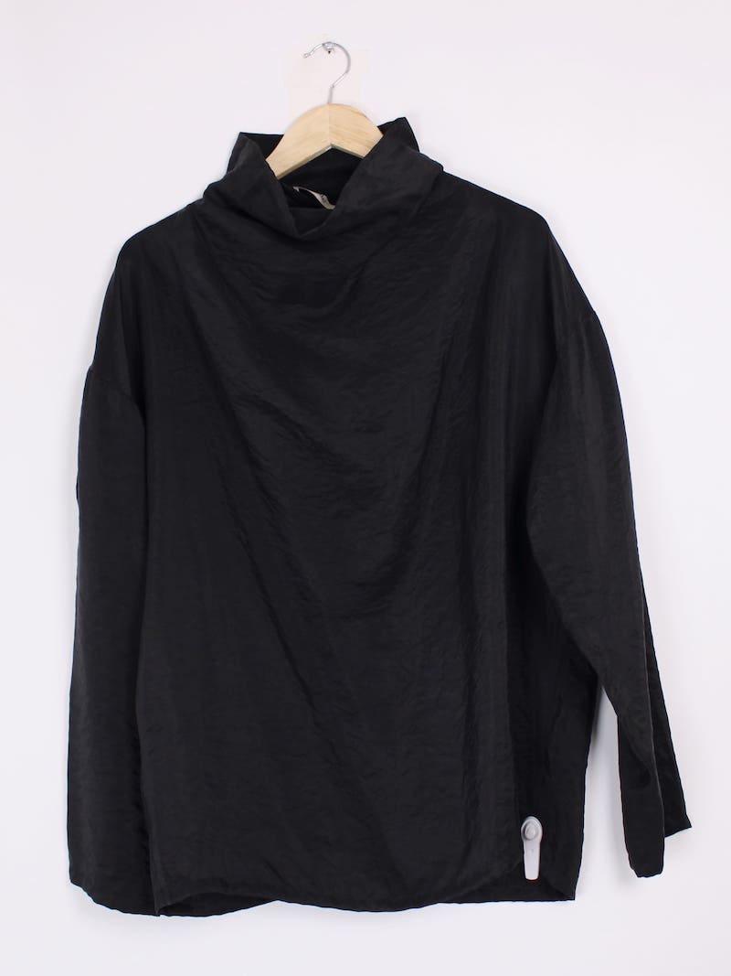 Lebrand - Blouse noire col cheminée T.U.