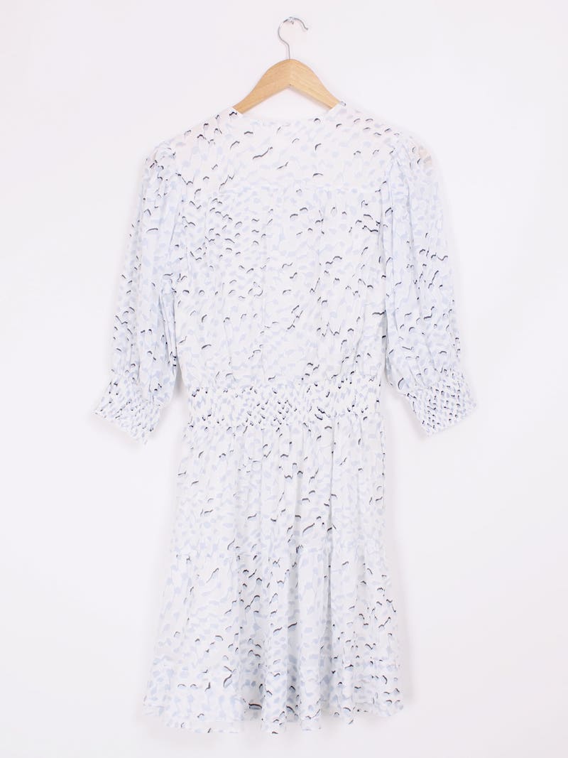 Lala Berlin - Robe blanche à motifs bleus T.S