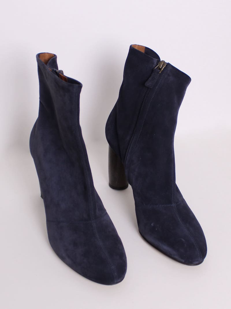 Michel Vivien - Bottines bleue en daim T.40,5